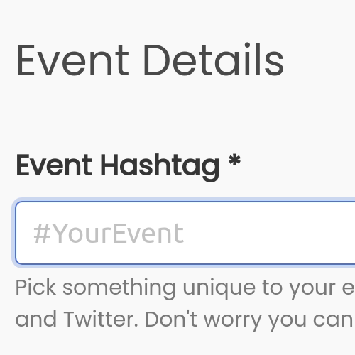Create event form